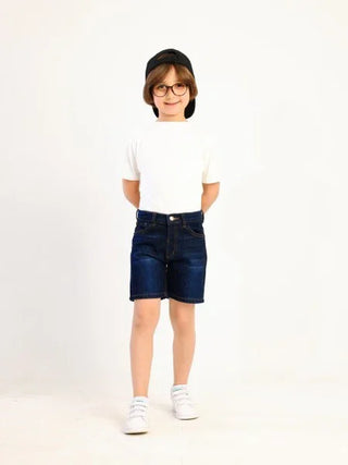 Boys Dark Blue Casual Jeans Shorts