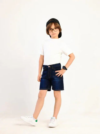 Boys Dark Blue Casual Jeans Shorts