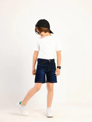 Boys Dark Blue Casual Jeans Shorts