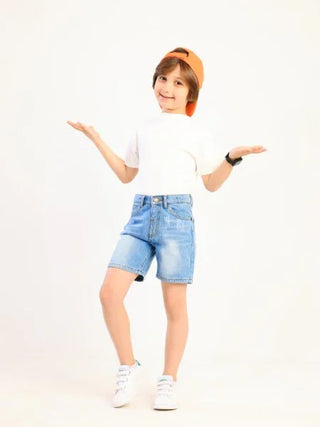 Boys Light Blue Casual Jeans Shorts