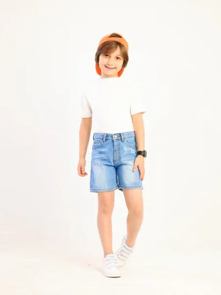 Boys Light Blue Casual Jeans Shorts