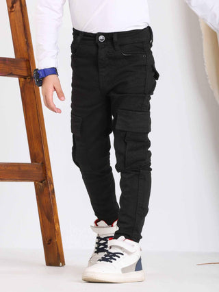Cargo Black Casual Gabardine