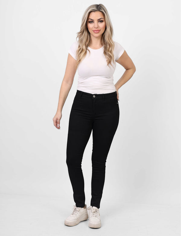 Skinny Black Casual Gabardine