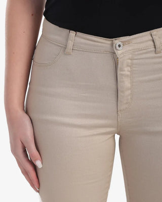 Skinny Beige Casual Gabardine