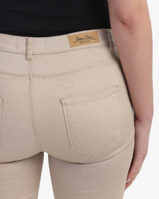 Skinny Beige Casual Gabardine