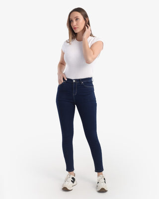 Skinny Fit Dark Blue Casual Jeans
