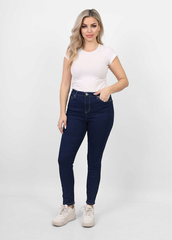 Skinny Fit Dark Blue Casual Jeans