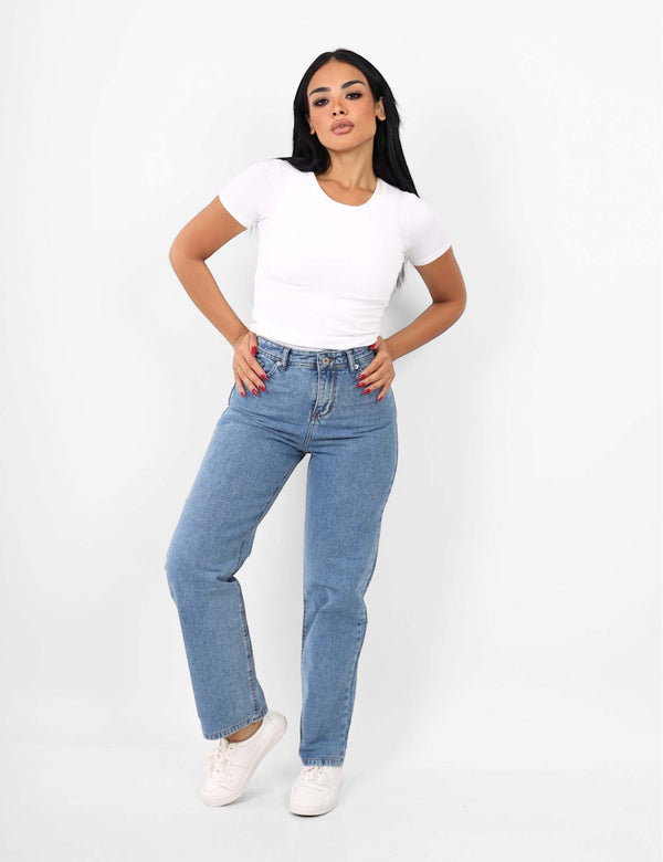 Straight Fit Light Blue Casual Jeans