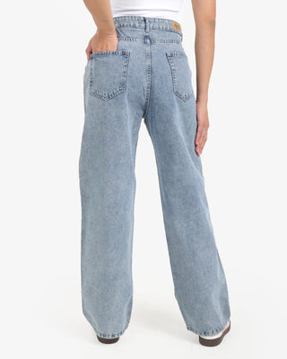 Wide Leg Fit Light Blue Casual Jeans
