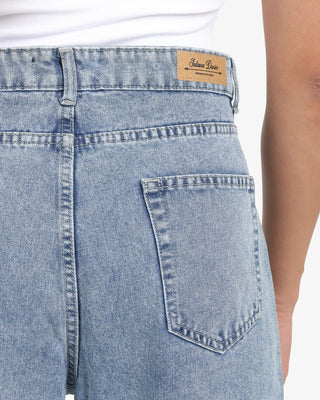 Wide Leg Fit Light Blue Casual Jeans