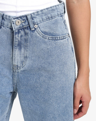 Wide Leg Fit Light Blue Casual Jeans