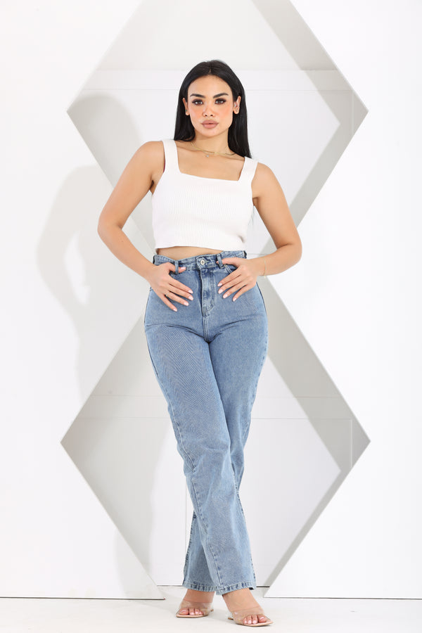 Straight Fit Light Blue Casual Jeans