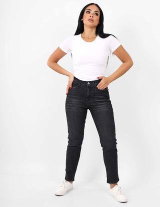 Mom Fit Dark Grey Casual Jeans
