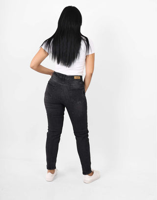 Mom Fit Dark Grey Casual Jeans