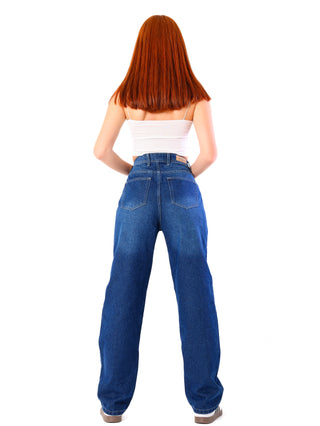 Wide Leg Fit Blue Casual Jeans