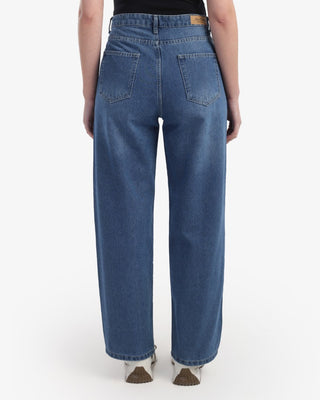 Wide Leg Mid Blue Casual Jeans