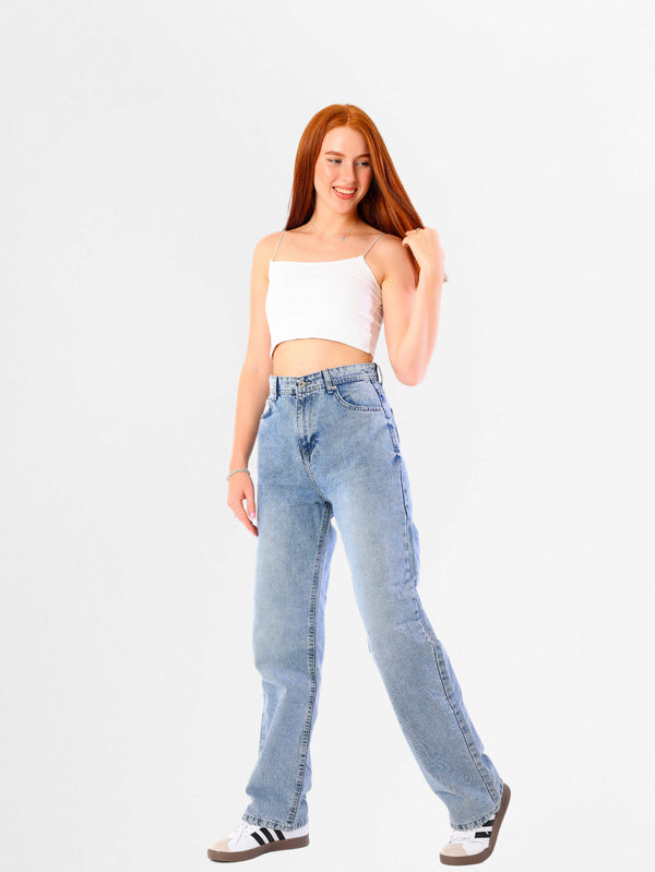 Straight Fit Light Blue Casual Jeans