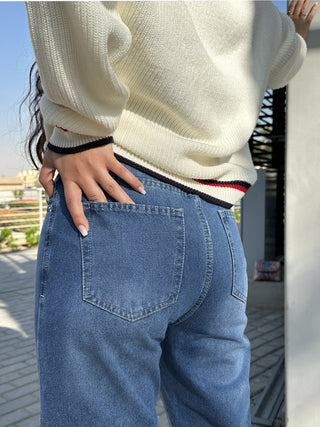 Straight Fit Blue Casual Jeans