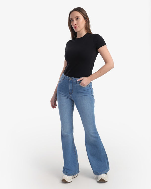 Flare Blue Casual Jeans