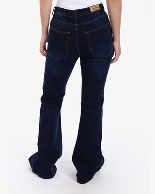 Flare Big Size Dark Blue Casual Jeans