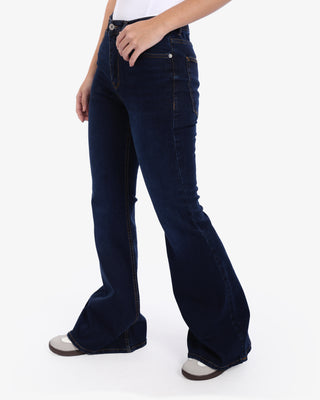 Flare Big Size Dark Blue Casual Jeans