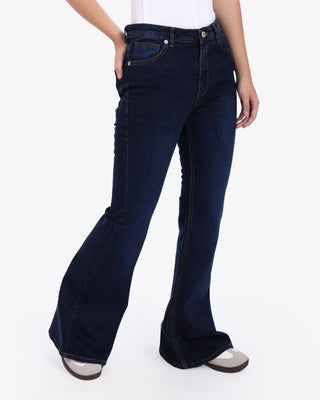Flare Big Size Dark Blue Casual Jeans