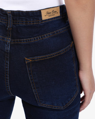 Flare Big Size Dark Blue Casual Jeans
