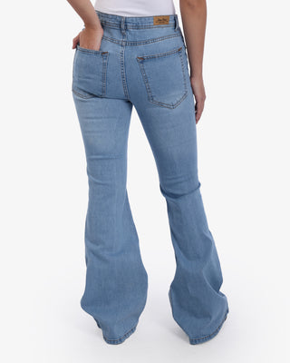 Flare Big Size Ice Blue Casual Jeans