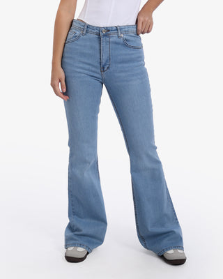 Flare Big Size Ice Blue Casual Jeans