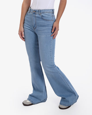 Flare Big Size Ice Blue Casual Jeans