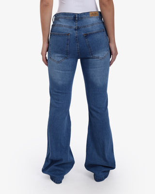 Flare Big Size Storm Blue Casual Jeans
