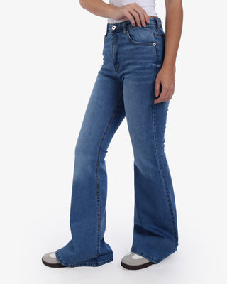 Flare Big Size Storm Blue Casual Jeans