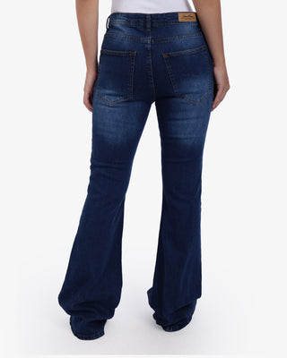 Flare Big Size Blue Casual Jeans