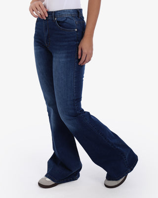 Flare Big Size Blue Casual Jeans