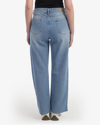 Wide Leg Storm Light Blue Casual Jeans