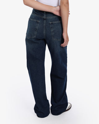 Wide Leg Dark Blue Casual Jeans