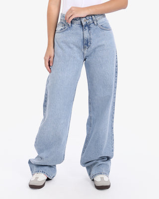 Wide Leg Ice Blue Casual Jeans