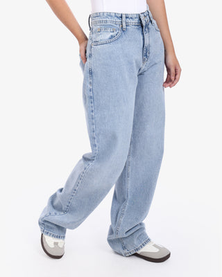 Wide Leg Ice Blue Casual Jeans