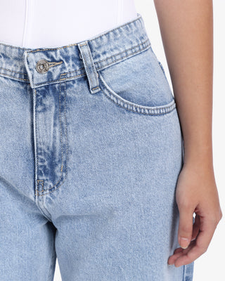 Wide Leg Ice Blue Casual Jeans