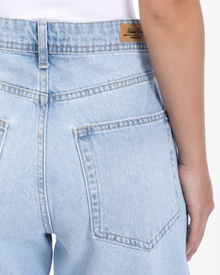 Wide Leg Ice Blue Cutting Casual Jeans
