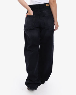 Wide Leg Dark Grey Casual Jeans