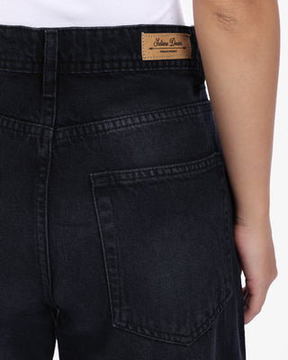 Wide Leg Dark Grey Casual Jeans