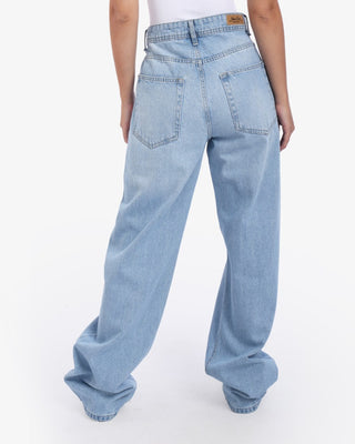 Wide Leg Ice Blue Casual Jeans