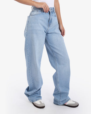 Wide Leg Ice Blue Casual Jeans