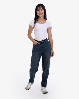 Mom Fit Blue Casual Jeans