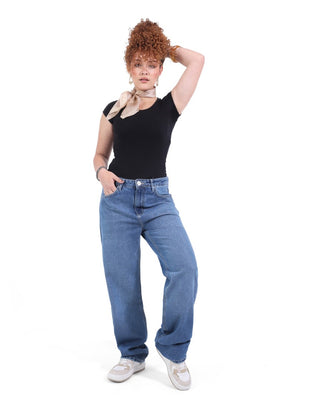 Straight Blue Casual Jeans