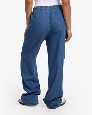 Soft Wide Leg Blue Casual Jeans