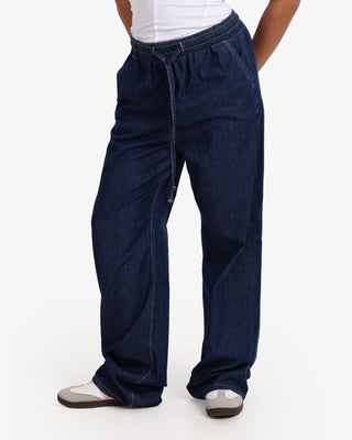 Soft Wide Leg Dark Blue Casual Jeans