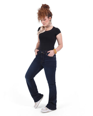 Kick Boot Big Size Dark Blue Casual Jeans