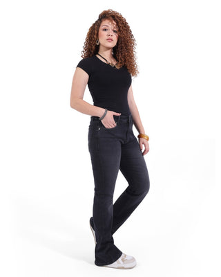 Kick Boot Dark Grey Casual Jeans